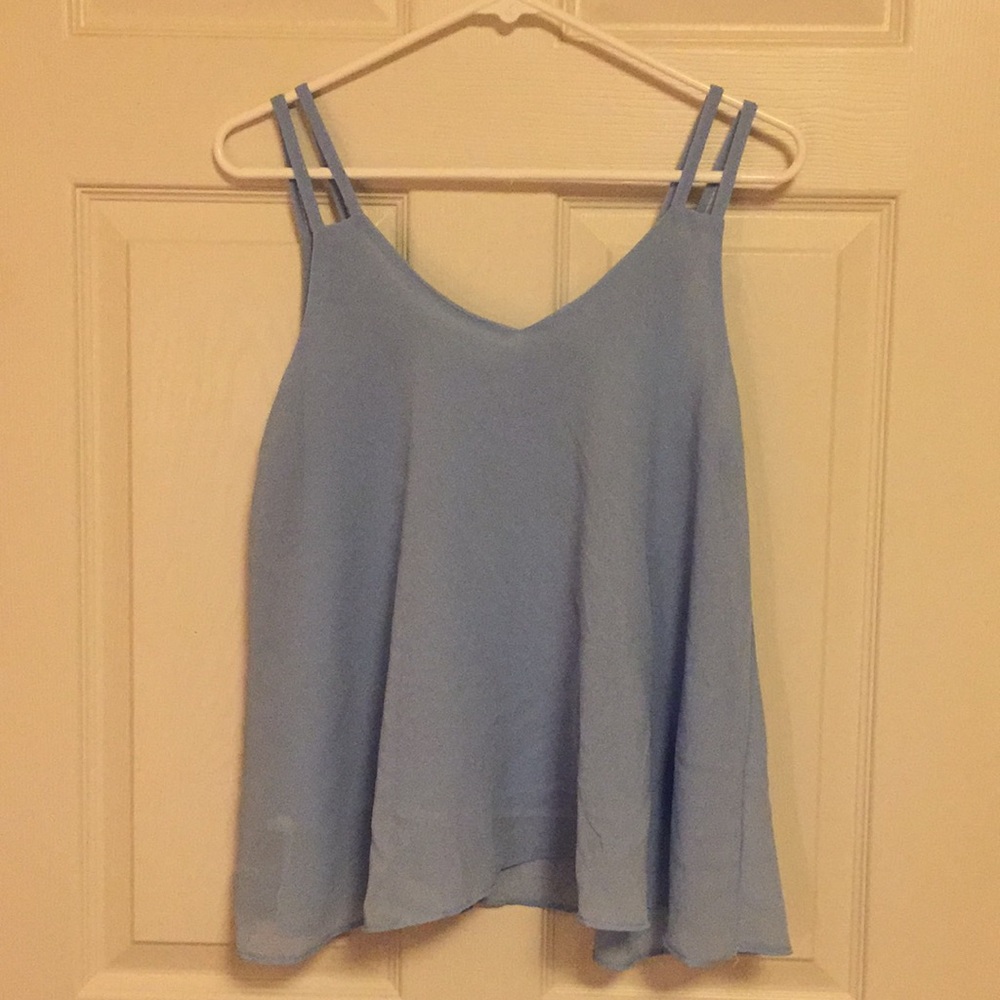 Pale blue flowy top